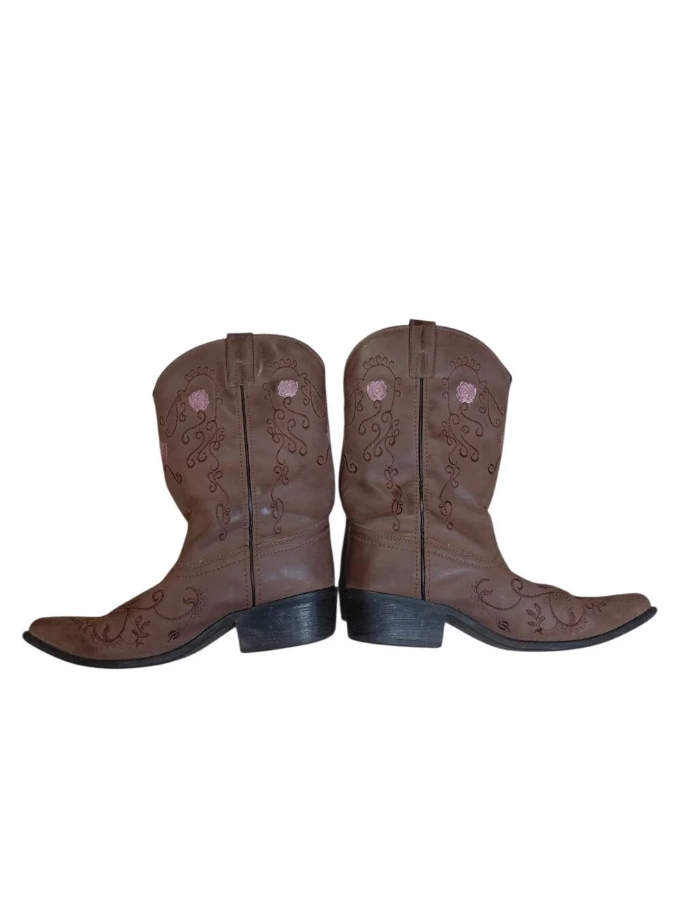 Shyanne Brown Western Rose Embroidered Mid-Calf Boots Size 5 Cowgirl Boots
